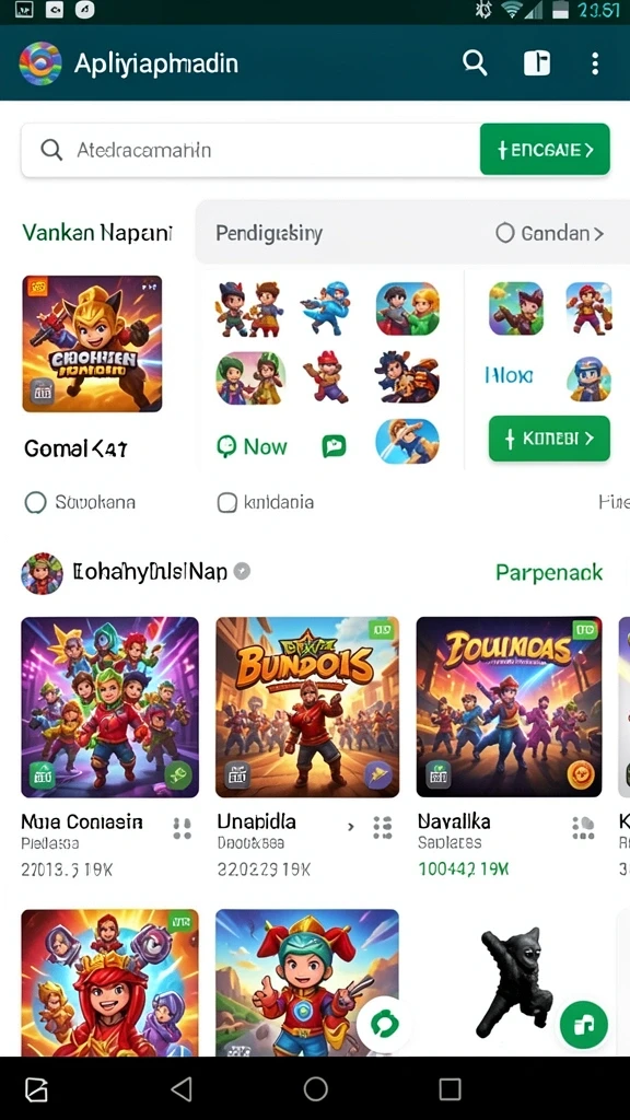 Tampilan antarmuka utama dengan grafik yang menarik.