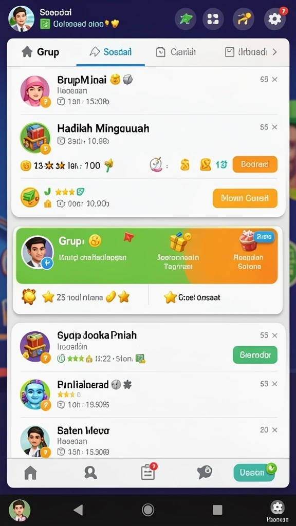 Tampilan level yang penuh warna dan tantangan.