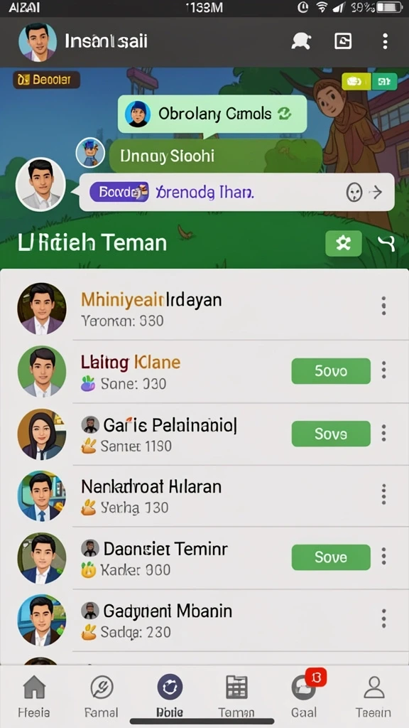 Tampilan awal yang menarik perhatian dengan warna cerah.