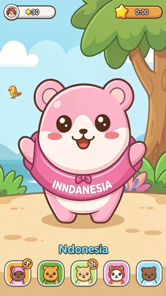 Pengaturan dunia yang indah dan berwarna.